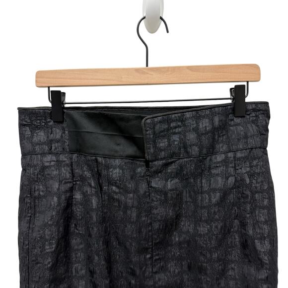 Vintage Andrea Odicini 100% Silk Black Texture Set Blazer Skirt Size 42 - Picture 13 of 15